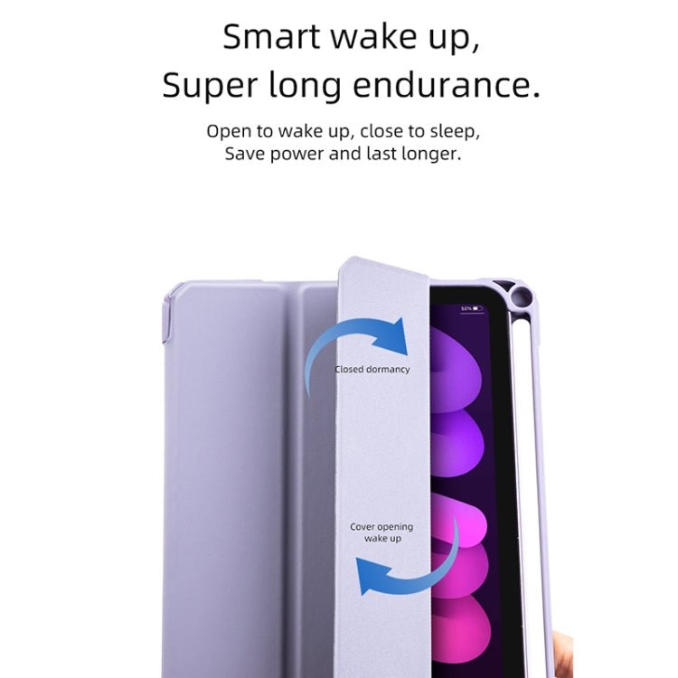 For iPad mini 6 / mini 2024 Mutural Pinyue Series Horizontal Flip Tablet Case with Holder & Pen Slot & Sleep / Wake - up Function(Purple) - British D'sire
