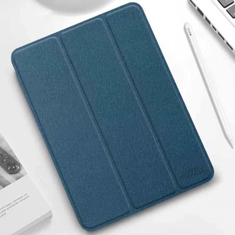 For iPad mini 6 / mini 2024 Mutural YASHI Series Cloth Pattern Texture Horizontal Flip Tablet Case(Blue) - British D'sire Main image