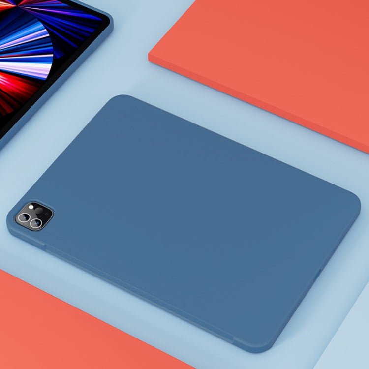 For iPad Pro 11 inch 2022 / 2021 / 2020 Mutural Silicone Microfiber Tablet Case(Midnight Blue) - British D'sire