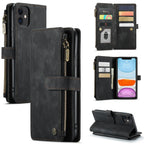 For iPhone 11 CaseMe - C30 PU + TPU Multifunctional Horizontal Flip Leather Case with Holder & Card Slot & Wallet & Zipper Pocket (Black) - British D'sire