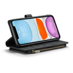 For iPhone 11 CaseMe - C30 PU + TPU Multifunctional Horizontal Flip Leather Case with Holder & Card Slot & Wallet & Zipper Pocket (Black) - British D'sire