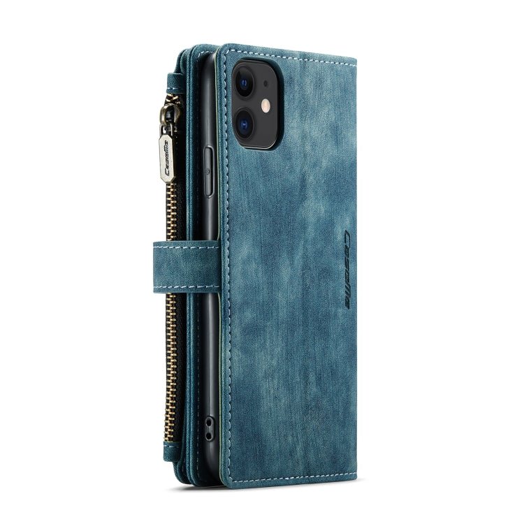 For iPhone 11 CaseMe - C30 PU + TPU Multifunctional Horizontal Flip Leather Case with Holder & Card Slot & Wallet & Zipper Pocket (Blue) - British D'sire