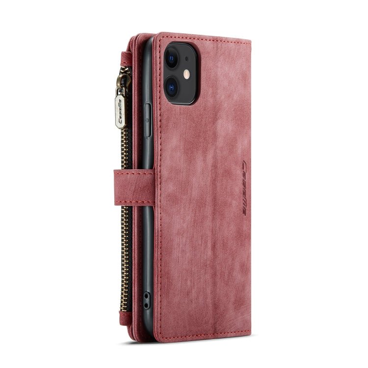 For iPhone 11 CaseMe - C30 PU + TPU Multifunctional Horizontal Flip Leather Case with Holder & Card Slot & Wallet & Zipper Pocket (Red) - British D'sire