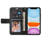 For iPhone 11 GQUTROBE Right Angle Leather Phone Case (Black) - British D'sire