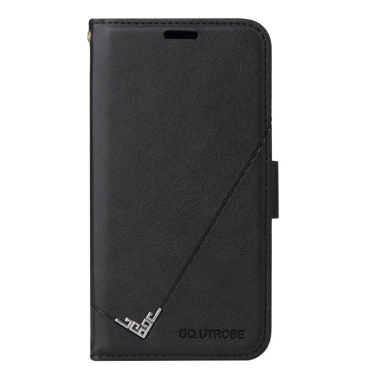 For iPhone 11 GQUTROBE Right Angle Leather Phone Case (Black) - British D'sire