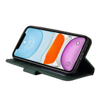 For iPhone 11 GQUTROBE Right Angle Leather Phone Case (Green) - British D'sire