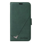 For iPhone 11 GQUTROBE Right Angle Leather Phone Case (Green) - British D'sire