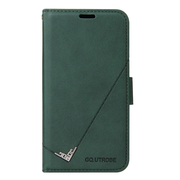 For iPhone 11 GQUTROBE Right Angle Leather Phone Case (Green) - British D'sire