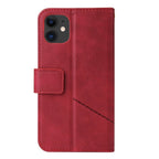 For iPhone 11 GQUTROBE Right Angle Leather Phone Case (Red) - British D'sire