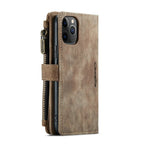 For iPhone 11 Pro CaseMe - C30 PU + TPU Multifunctional Horizontal Flip Leather Case with Holder & Card Slot & Wallet & Zipper Pocket (Brown) - British D'sire
