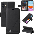 For iPhone 11 Pro GQUTROBE Right Angle Leather Phone Case(Black) - British D'sire