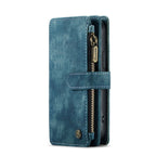 For iPhone 12 mini CaseMe - C30 PU + TPU Multifunctional Horizontal Flip Leather Case with Holder & Card Slot & Wallet & Zipper Pocket (Blue) - British D'sire