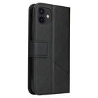 For iPhone 12 mini GQUTROBE Right Angle Leather Phone Case (Black) - British D'sire