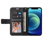 For iPhone 12 mini GQUTROBE Right Angle Leather Phone Case (Black) - British D'sire