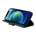 For iPhone 12 mini GQUTROBE Right Angle Leather Phone Case (Green) - British D'sire