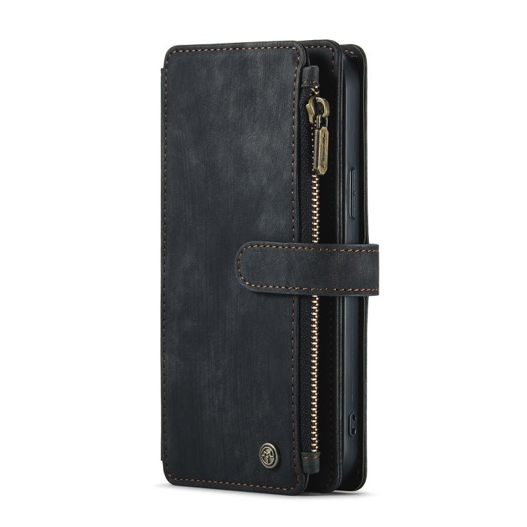 For iPhone 12 Pro Max CaseMe - C30 PU + TPU Multifunctional Horizontal Flip Leather Case with Holder & Card Slot & Wallet & Zipper Pocket(Black) - British D'sire