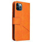 For iPhone 12 Pro Max GQUTROBE Right Angle Leather Phone Case(Orange) - British D'sire