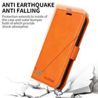For iPhone 12 Pro Max GQUTROBE Right Angle Leather Phone Case(Orange) - British D'sire