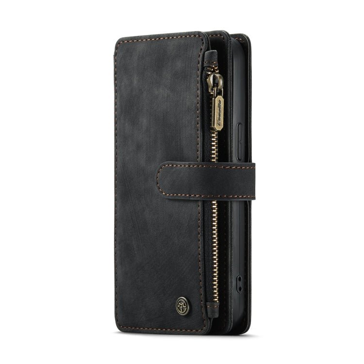 For iPhone 13 CaseMe-C30 PU + TPU Multifunctional Horizontal Flip Leather Case with Holder & Card Slot & Wallet & Zipper Pocket(Black) Secondary image