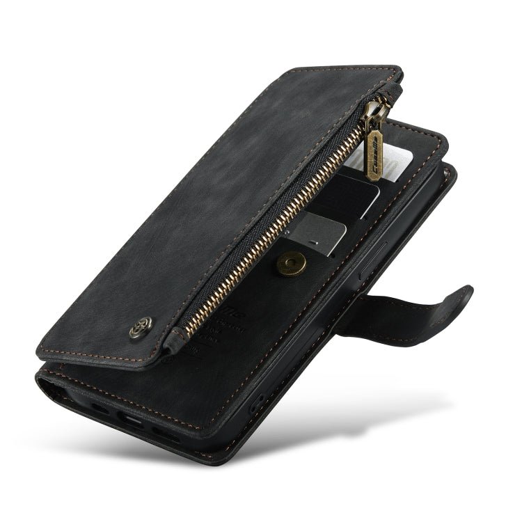 For iPhone 13 CaseMe - C30 PU + TPU Multifunctional Horizontal Flip Leather Case with Holder & Card Slot & Wallet & Zipper Pocket(Black) - British D'sire