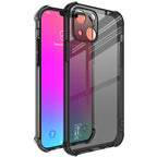 For iPhone 13 IMAK All - inclusive Shockproof Airbag TPU Phone Case with Screen Protector(Transparent Black) - British D'sire