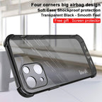 For iPhone 13 IMAK All - inclusive Shockproof Airbag TPU Phone Case with Screen Protector(Transparent Black) - British D'sire