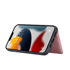 For iPhone 13 JEEHOOD Retro Magnetic Detachable Protective Case with Wallet & Card Slot & Holder(Pink) - British D'sire