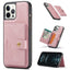 For iPhone 13 JEEHOOD Retro Magnetic Detachable Protective Case with Wallet & Card Slot & Holder(Pink) - British D'sire