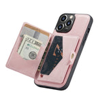 For iPhone 13 JEEHOOD Retro Magnetic Detachable Protective Case with Wallet & Card Slot & Holder(Pink) - British D'sire