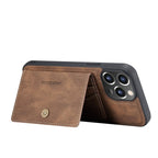 For iPhone 13 mini JEEHOOD Retro Magnetic Detachable Protective Case with Wallet & Card Slot & Holder (Brown) - British D'sire