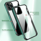 For iPhone 13 mini SULADA Metal Frame + Nano Glass + TPU Phone Case (Black) - British D'sire