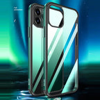 For iPhone 13 mini SULADA Metal Frame + Nano Glass + TPU Phone Case (Black) - British D'sire