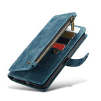 For iPhone 13 Pro CaseMe - C30 PU + TPU Multifunctional Horizontal Flip Leather Case with Holder & Card Slot & Wallet & Zipper Pocket (Blue) - British D'sire