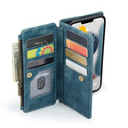 For iPhone 13 Pro CaseMe - C30 PU + TPU Multifunctional Horizontal Flip Leather Case with Holder & Card Slot & Wallet & Zipper Pocket (Blue) - British D'sire