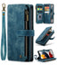 For iPhone 13 Pro CaseMe - C30 PU + TPU Multifunctional Horizontal Flip Leather Case with Holder & Card Slot & Wallet & Zipper Pocket (Blue) - British D'sire