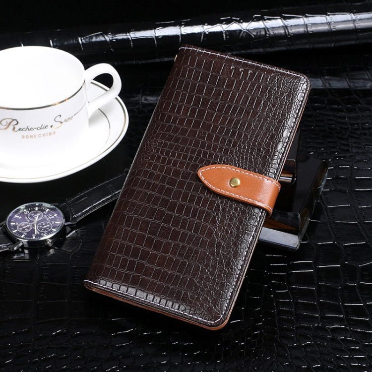 For iPhone 13 Pro idewei Crocodile Texture Horizontal Flip Leather Case with Holder & Card Slots & Wallet (Dark Brown) - British D'sire Main image
