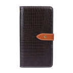 For iPhone 13 Pro idewei Crocodile Texture Horizontal Flip Leather Case with Holder & Card Slots & Wallet (Dark Brown) - British D'sire