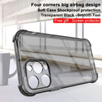 For iPhone 13 Pro IMAK All - inclusive Shockproof Airbag TPU Phone Case with Screen Protector (Transparent Black) - British D'sire
