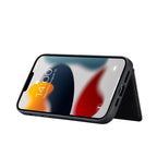 For iPhone 13 Pro JEEHOOD Retro Magnetic Detachable Protective Case with Wallet & Card Slot & Holder (Black) - British D'sire