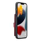 For iPhone 13 Pro JEEHOOD Retro Magnetic Detachable Protective Case with Wallet & Card Slot & Holder (Red) - British D'sire