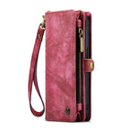 For iPhone 13 Pro Max CaseMe - 008 Detachable Multifunctional Horizontal Flip Leather Case with Card Slot & Holder & Zipper Wallet & Photo Frame (Red) - British D'sire