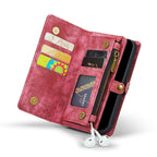 For iPhone 13 Pro Max CaseMe - 008 Detachable Multifunctional Horizontal Flip Leather Case with Card Slot & Holder & Zipper Wallet & Photo Frame (Red) - British D'sire