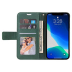 For iPhone 13 Pro Max GQUTROBE Right Angle Leather Phone Case (Green) - British D'sire
