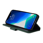 For iPhone 13 Pro Max GQUTROBE Right Angle Leather Phone Case (Green) - British D'sire