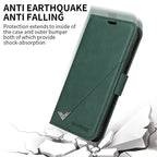 For iPhone 13 Pro Max GQUTROBE Right Angle Leather Phone Case (Green) - British D'sire