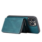 For iPhone 13 Pro Max JEEHOOD Magnetic Zipper Horizontal Flip Leather Case with Holder & Card Slot & Wallet (Blue) - British D'sire