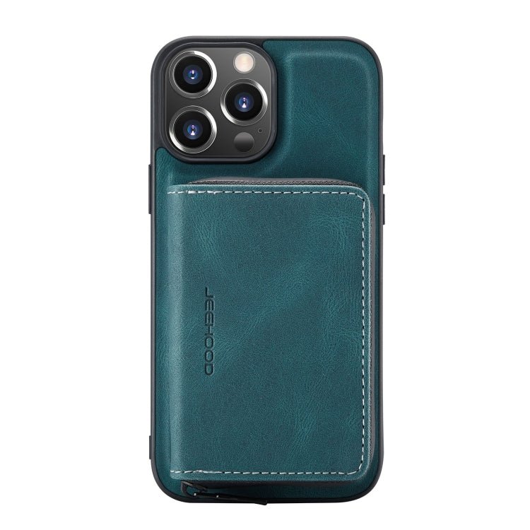 For iPhone 13 Pro Max JEEHOOD Magnetic Zipper Horizontal Flip Leather Case with Holder & Card Slot & Wallet (Blue) - British D'sire