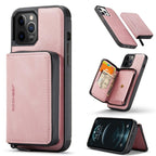 For iPhone 13 Pro Max JEEHOOD Magnetic Zipper Horizontal Flip Leather Case with Holder & Card Slot & Wallet (Pink) - British D'sire