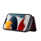 For iPhone 13 Pro Max JEEHOOD Magnetic Zipper Horizontal Flip Leather Case with Holder & Card Slot & Wallet (Red) - British D'sire