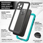 For iPhone 13 Pro Max RedPepper Transparent Dot Shockproof Waterproof PC + TPU Protective Case (Blue) - British D'sire